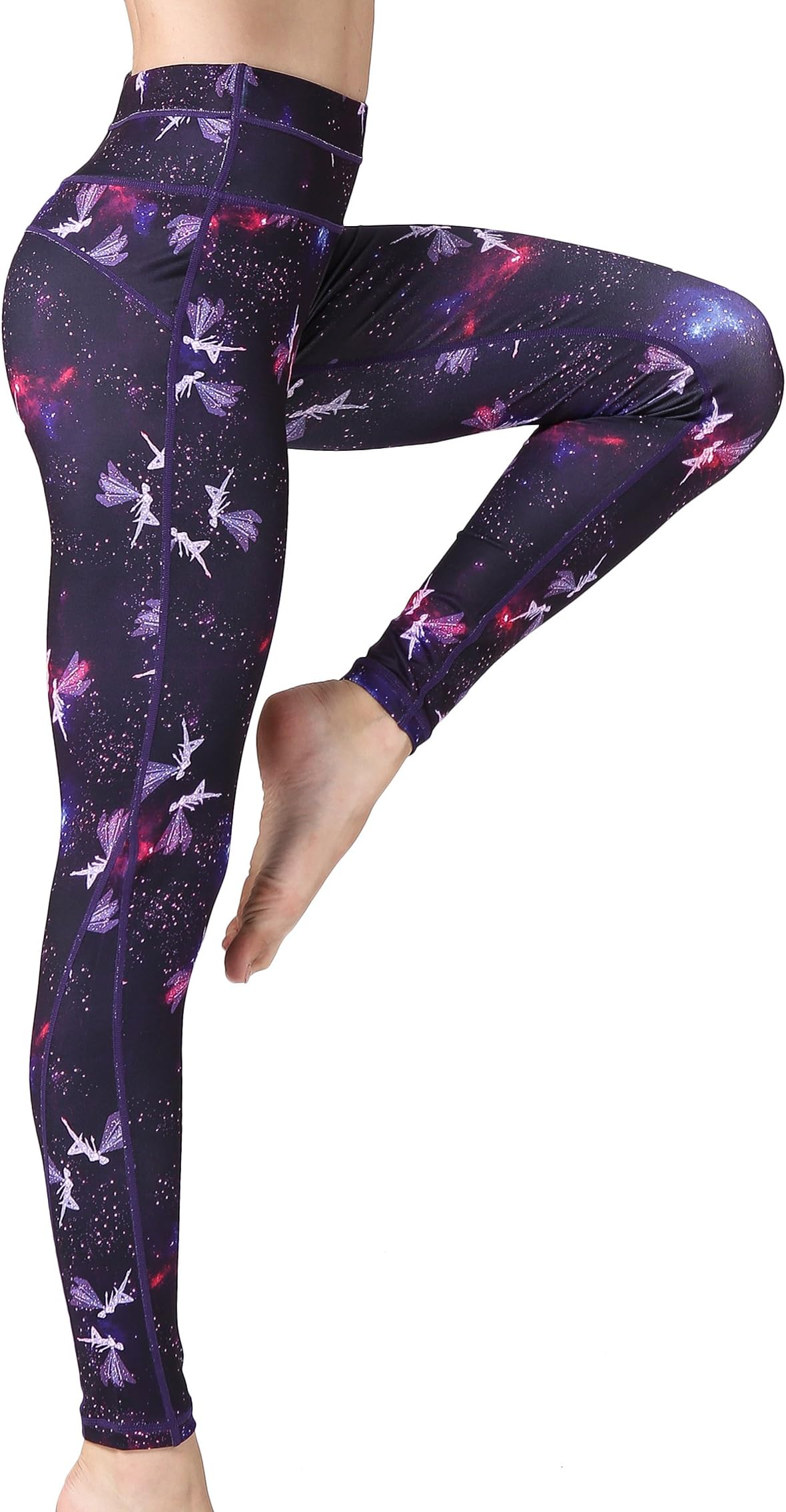 High Waist Gym Leggings for Women Tie-dyed Floral Galaxy Printed Running Yoga Pants Workout Running Butt Lift Compression Leggings