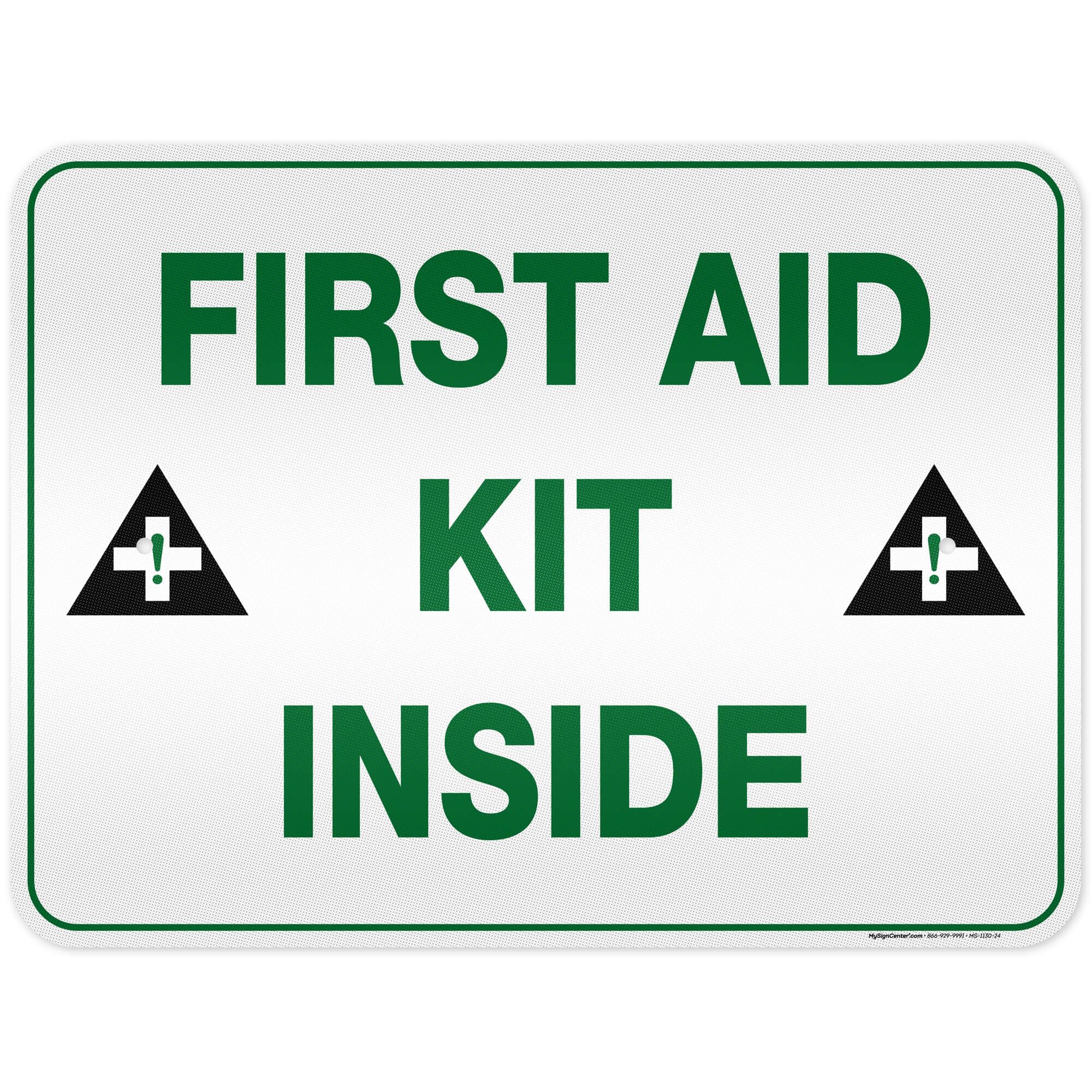 First Aid Kit Inside Sign, 18x24 Inches, 3M EGP Reflective .080 Aluminum,