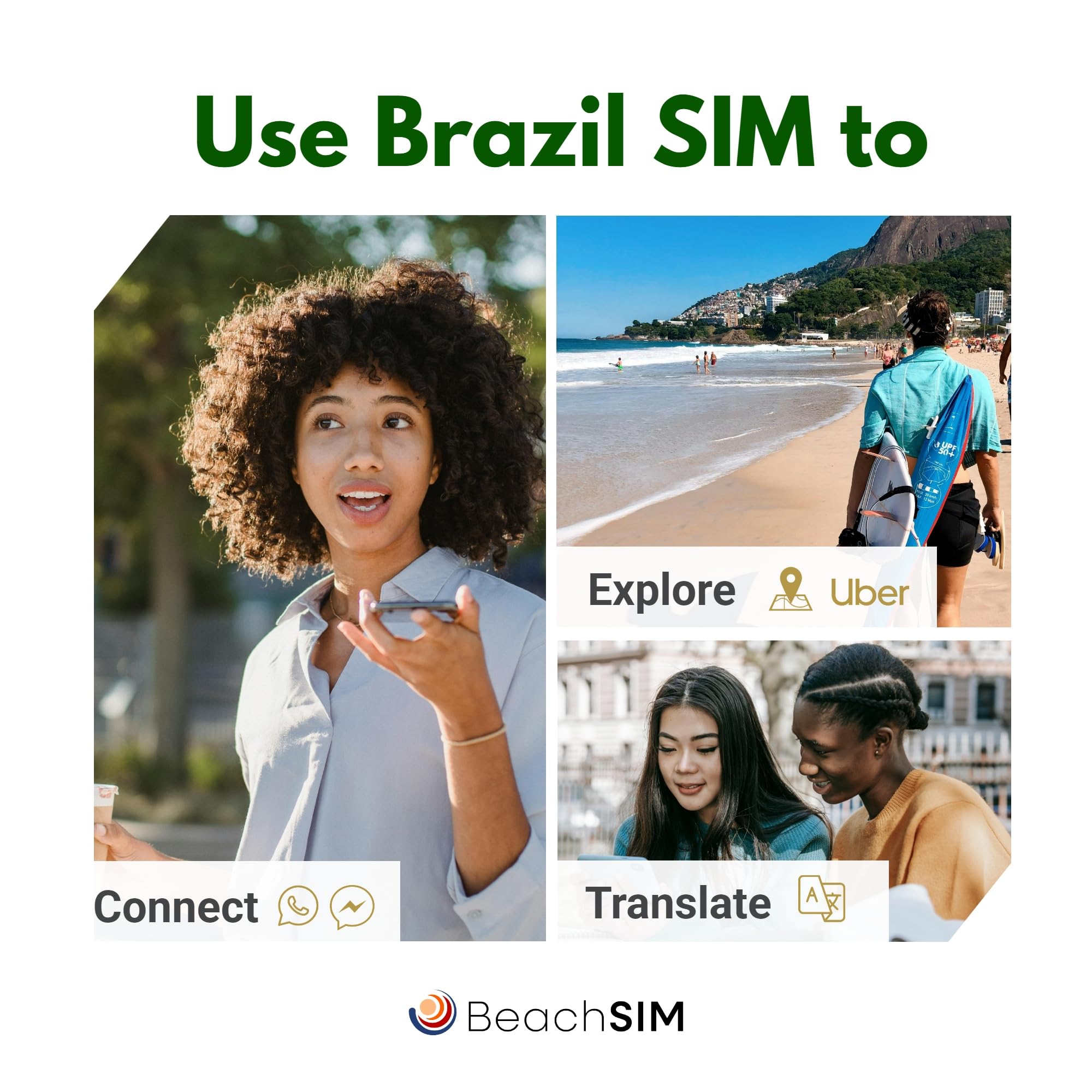 Carte SIM prépayée Brésil 30 Jours. 12 GB de données à des Vitesses 4G/5G. Données- Uniquement. Chili, au Pérou et dans 9+ Pays d'Amérique Latine.