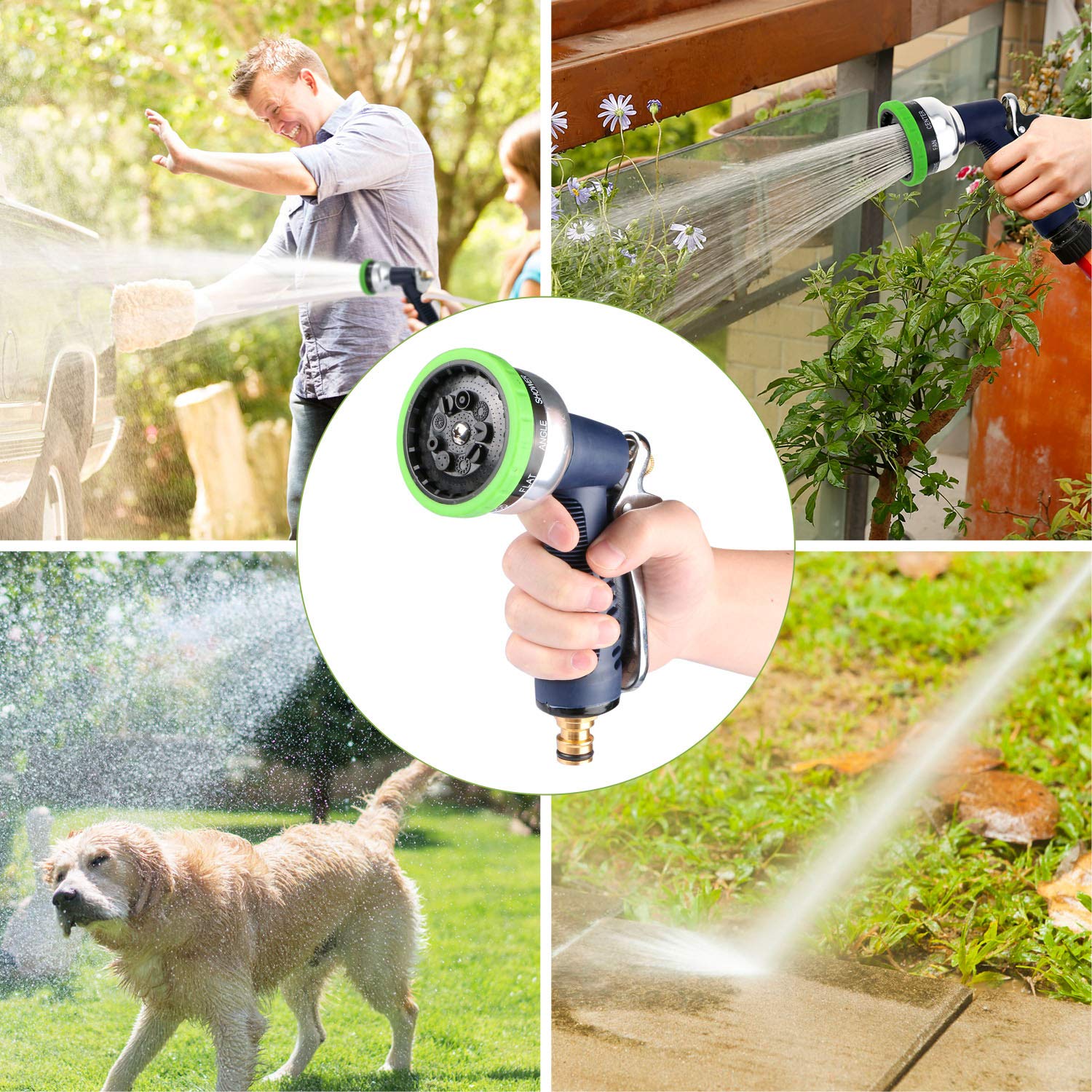 Ugello per tubo da giardino, pistola a spruzzo per irrigazione piante, prati, pulizia e lavaggio auto
