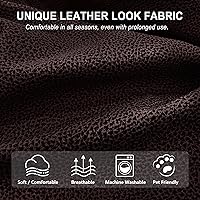 Vista 165 de Fundas para sillas reclinables con aspecto de cuero, funda elástica de 4 piezas, funda suave para silla reclinable, protector de muebles lavable