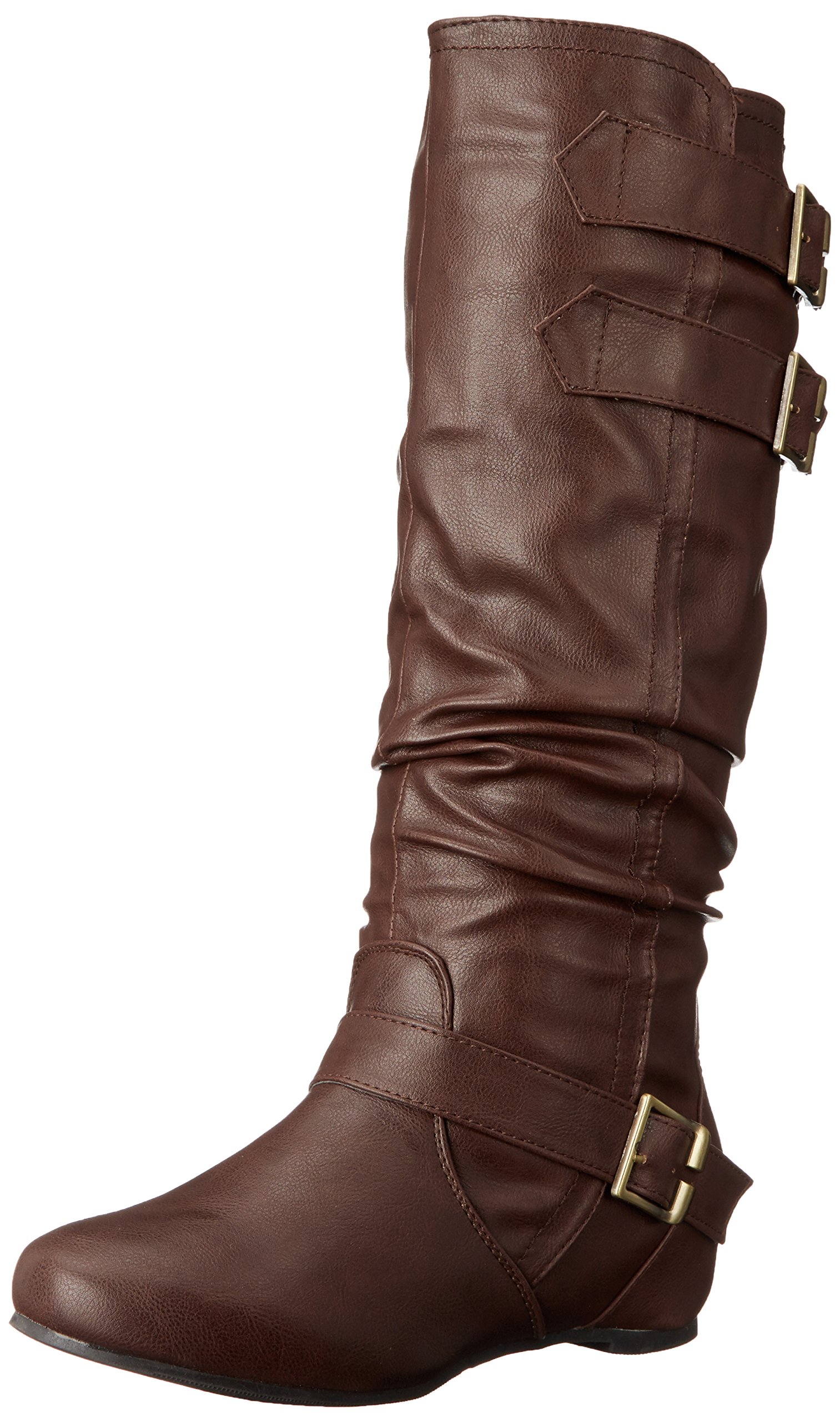 Extra Wide Calf Boots Over The Knee Leather Wedge Boots Brinley