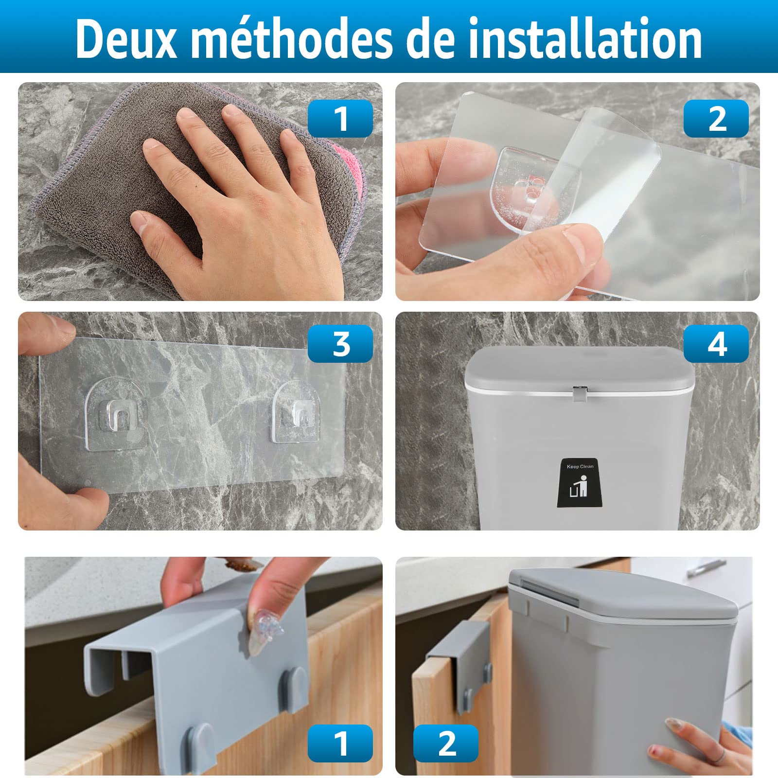 Poubelle Pliable Cuisine, Poubelle Suspendue Poubelles de Cuisine pour Cuisine, Salle de Bain