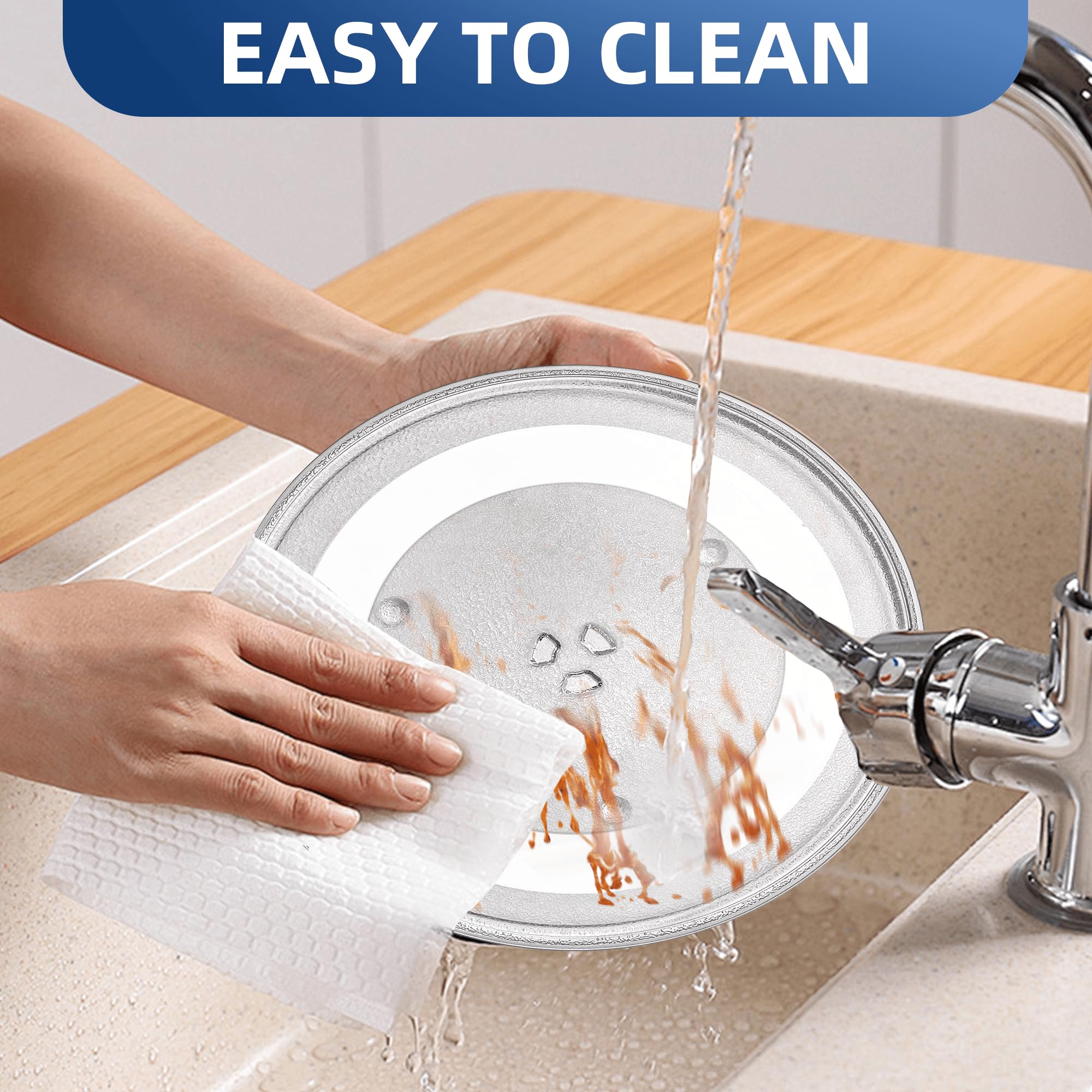 Ersatz-Mikrowellen-Glasplatte, 31,8 cm, passend für GE Frigidaire Kenmore Hotpoint Samsung-31,8 cm Mikrowellen-Glas-Drehteller ersetzt WB39X10003 WB39X10002 WB48X10005 WB49X10069