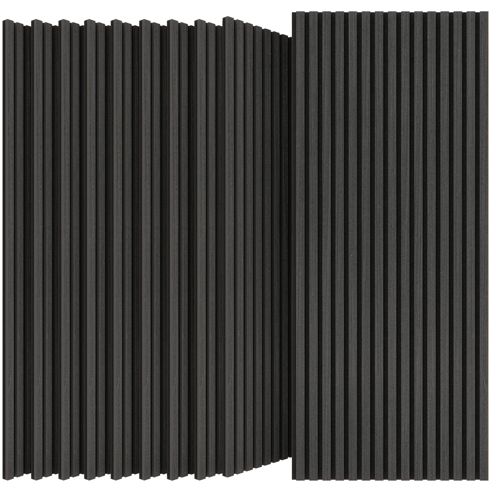 TONOR Pack de 10 Paneles Murales Decorativos de Madera, 120 x 60 cm - 7,2 m², Paneles Acústicos Insonorizantes para Interior Anti-Ruido, Estudio, Hogar, Dormitorio, Oficina, Negro | Paneles Decorativos para Pared Mdf, Panel Decorativo Pared, Decoracion pa
