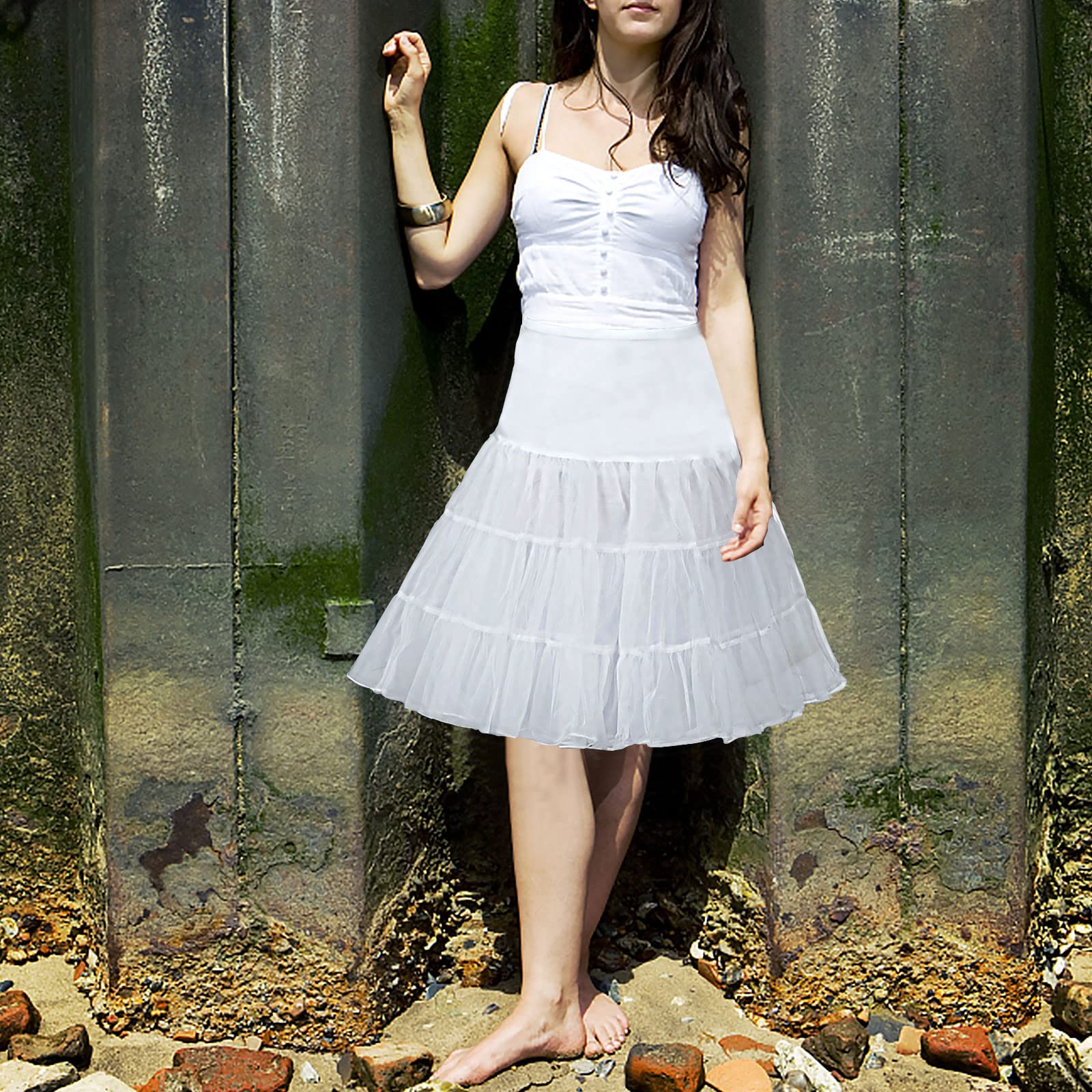 Women's 50s Vintage Petticoat Crinoline Tutu Underskirts 26" Length - View #10