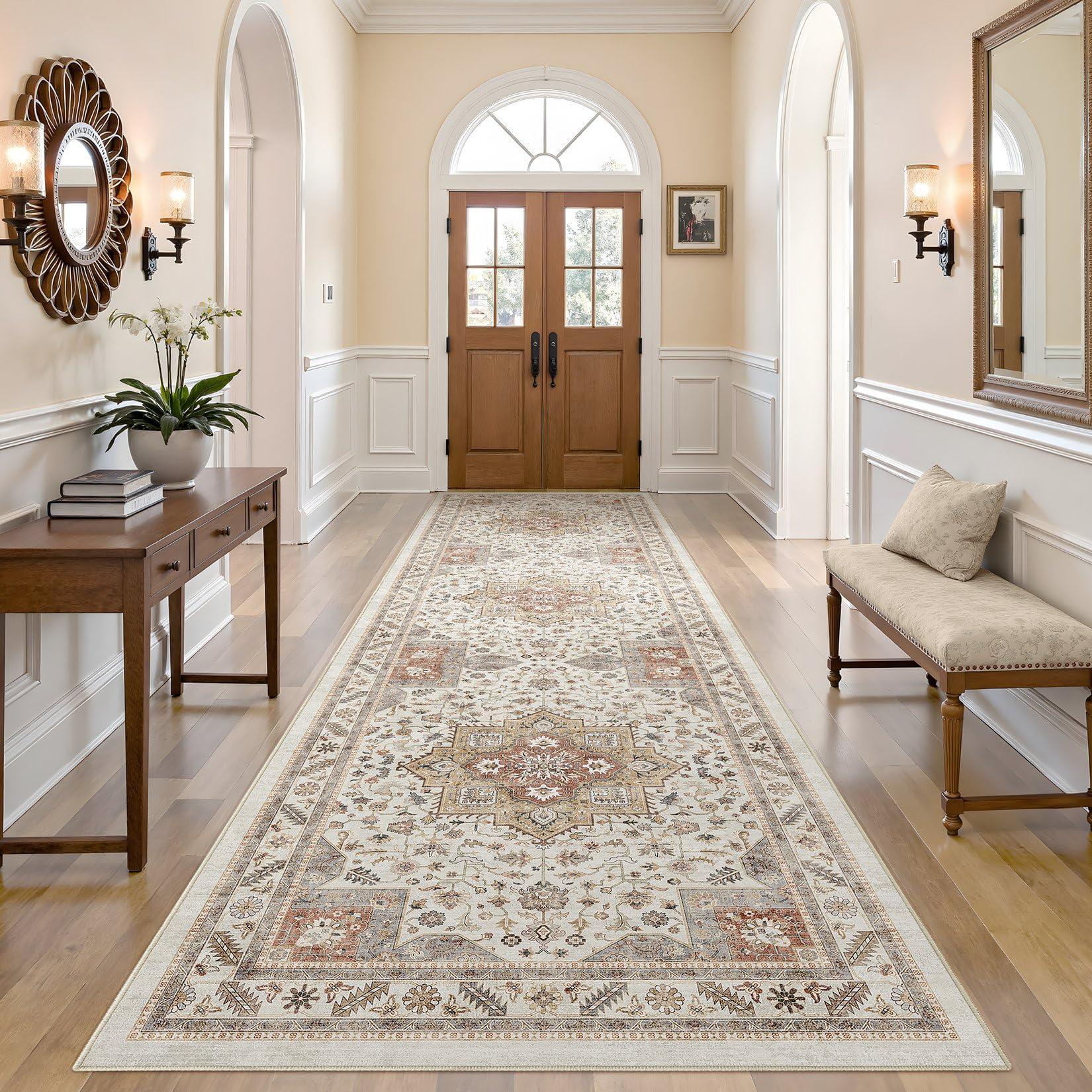 cotiled 3x12 Hallway Runner Rug for Entryway, Non-Slip Vintage, Golden Taupe โ image 1