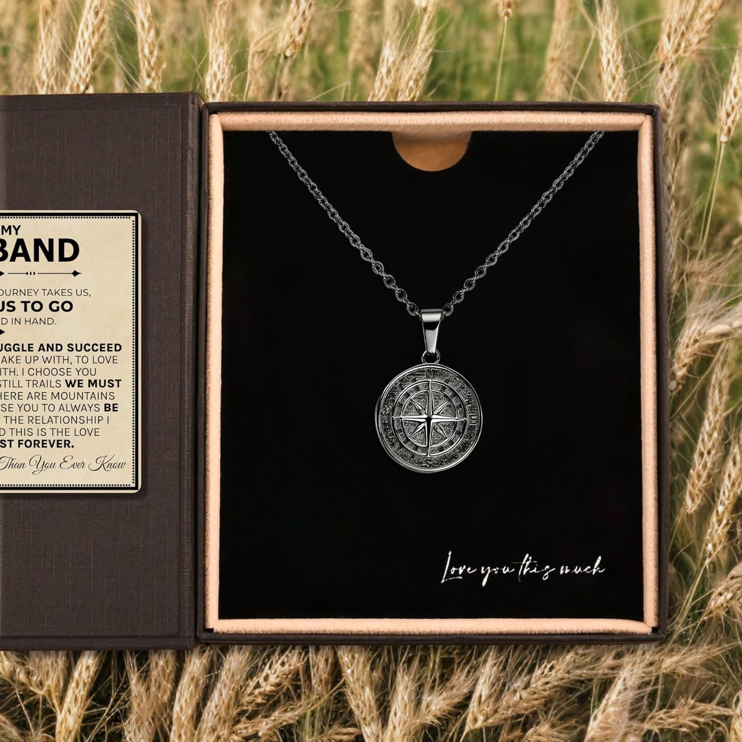 Love You This Much Jewelry Gift Set - Classic Steel Bracelet - Romantic Gift, Unique Husband Gifts