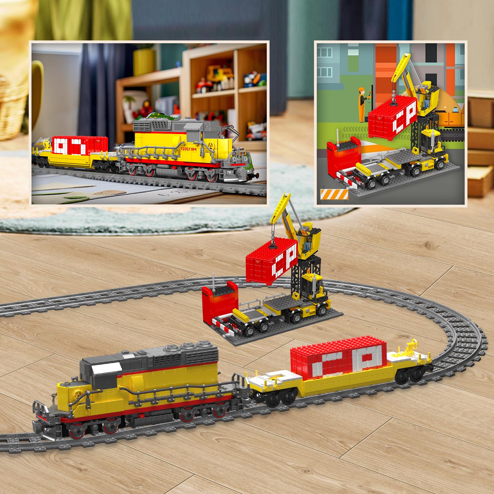 Mould King Technik 12027 Kit de blocs de construction de locomotive diesel télécommandée pour locomotive 1170 pièces