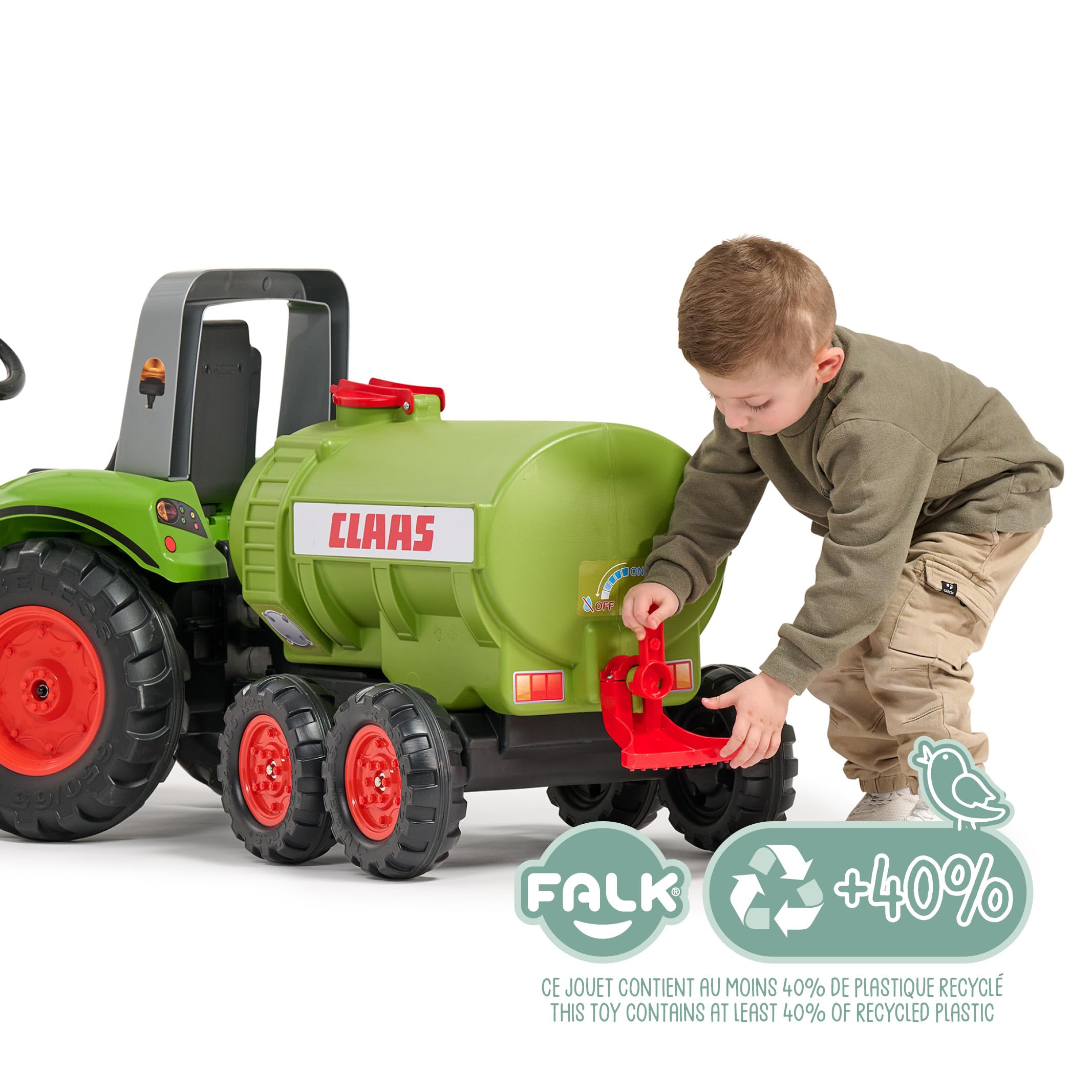 Falk - Przyczepa do zbiornika o dużej pojemności z kranem i rozrzutnikiem - Claas - 30L - Od 3 lat - Kompatybilna z ciągnikami i koparkami Falk 3/7 lat - 100% Wyprodukowano we Francji - R-943C