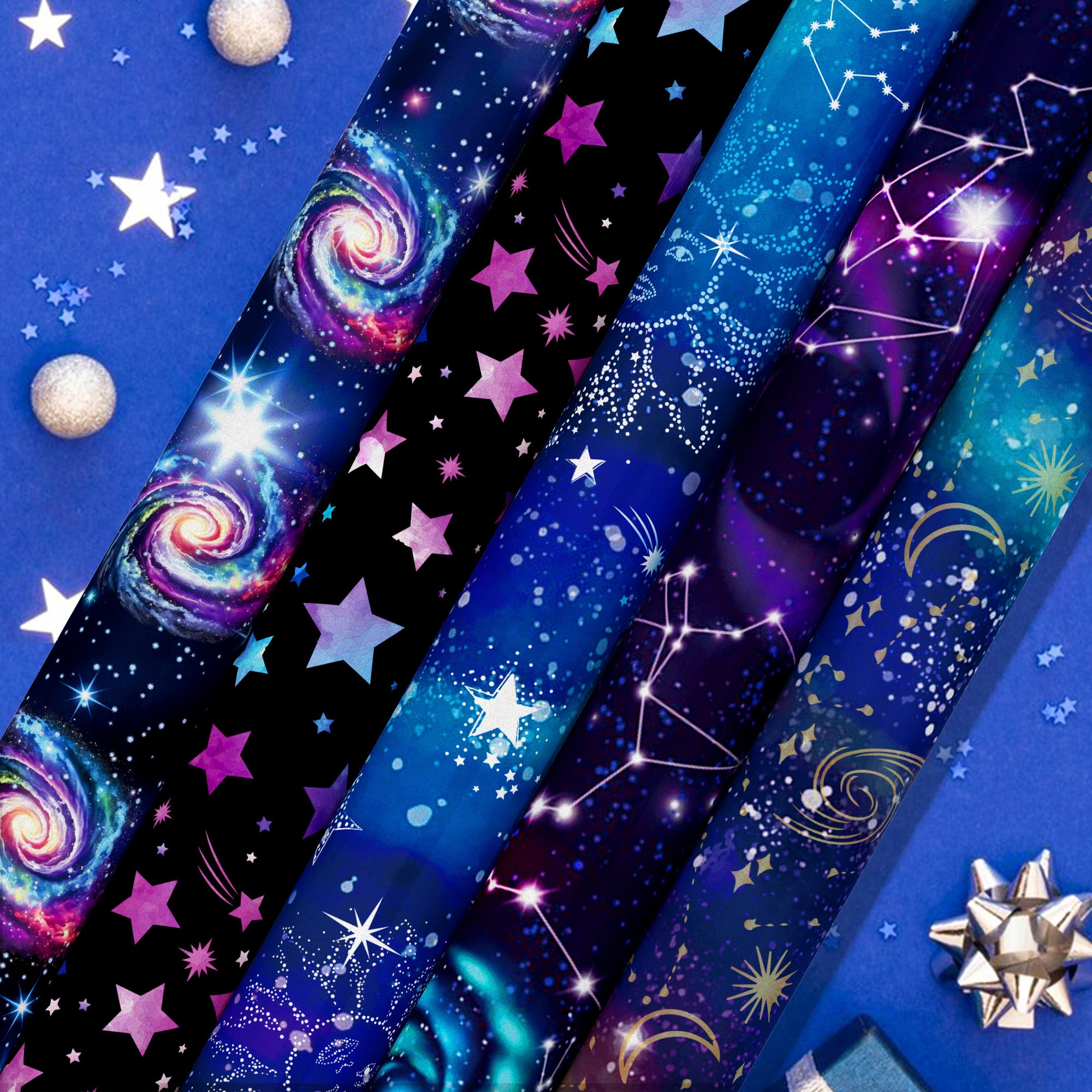 24 fogli di carta per scrapbook con motivo cielo stellato, 12 disegni per scrapbook artigianale, carta da 12 x 12 pollici