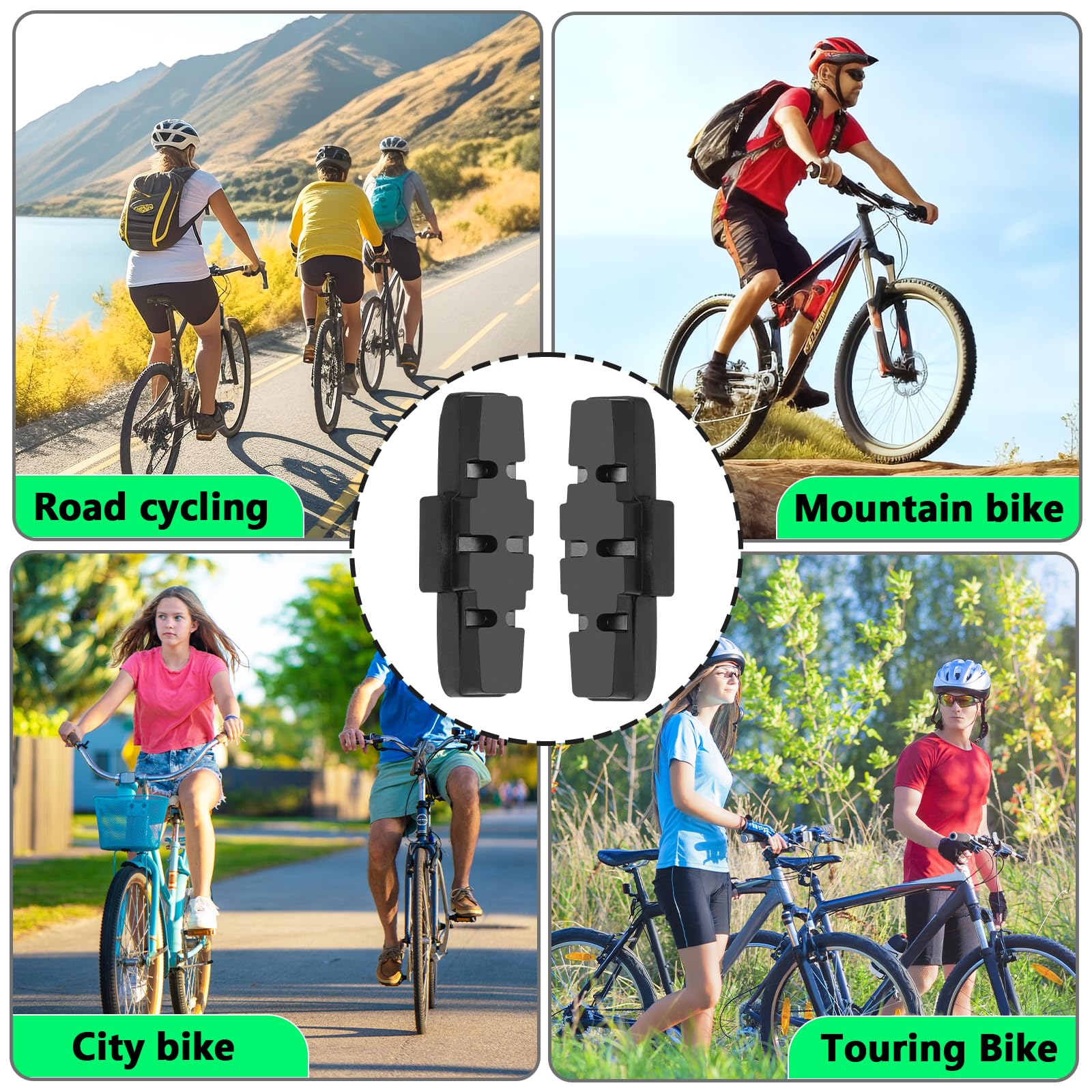 Hejo Klocki hamulcowe, 4 pary 50 mm Velo klocki hamulcowe, duża moc hamowania do hamulców Magura HS, takich jak Magura HS11 HS22 HS33 itp.