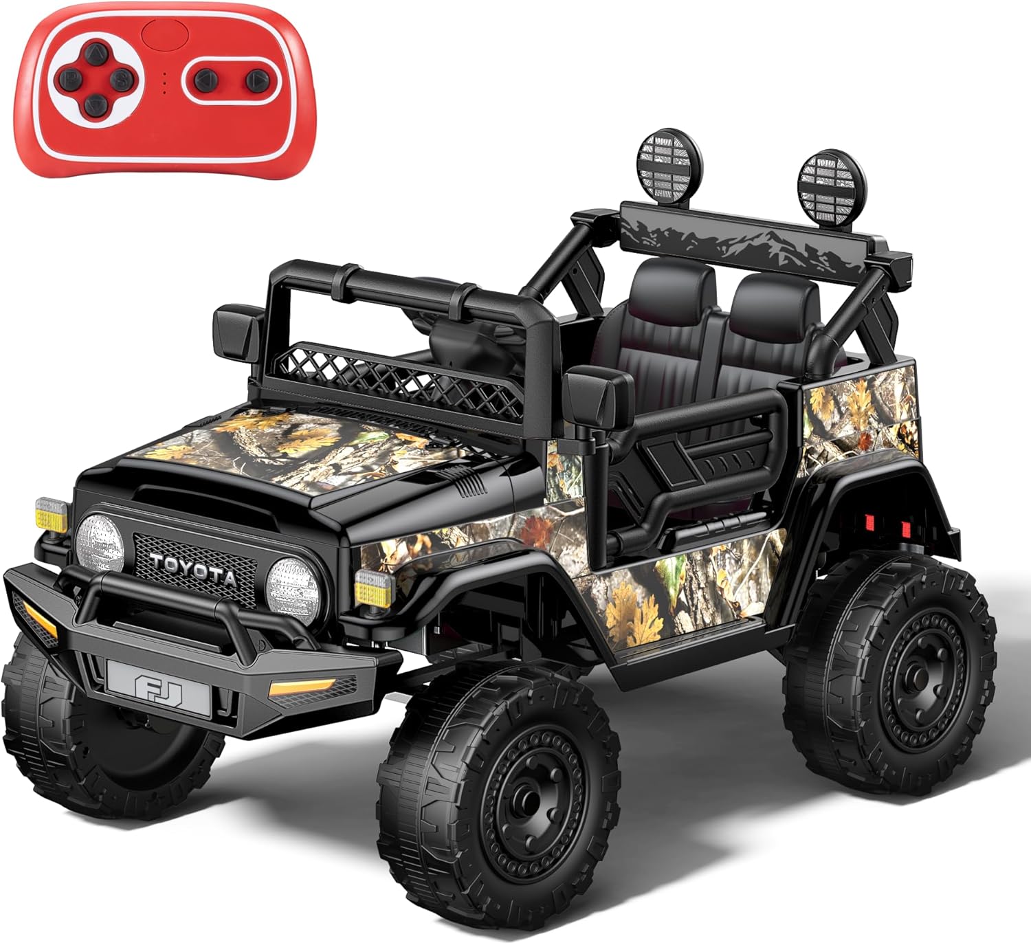 Kids car Electric car for Kids- Kids Jeep Remote Control Ride on car for Toddlers 12v Ride on Toys Children's Camo Brown