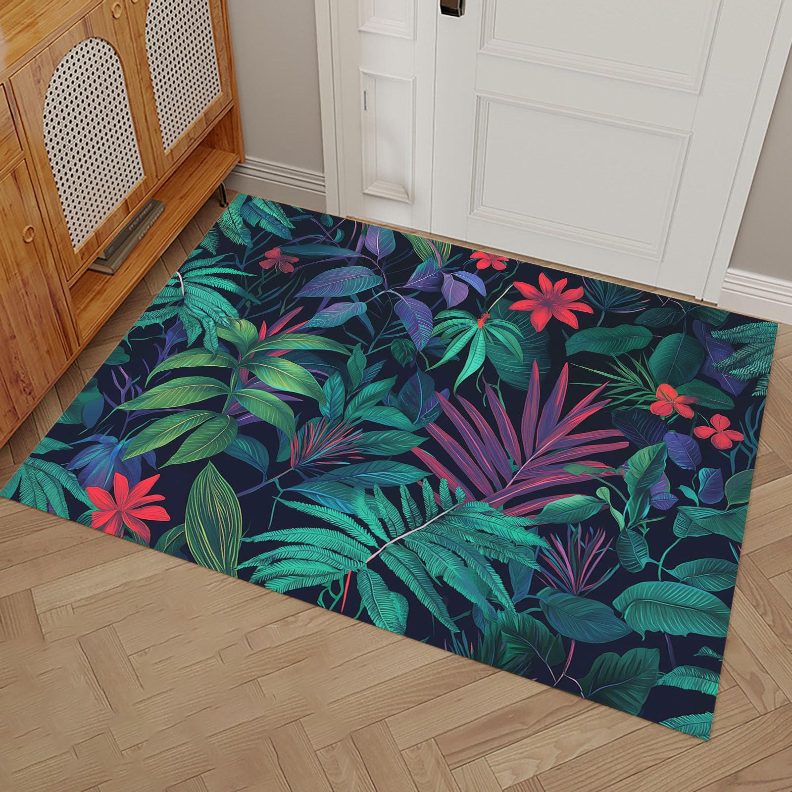 Paillasson entree antiderapant 50x80 grand tapis interieur bleu