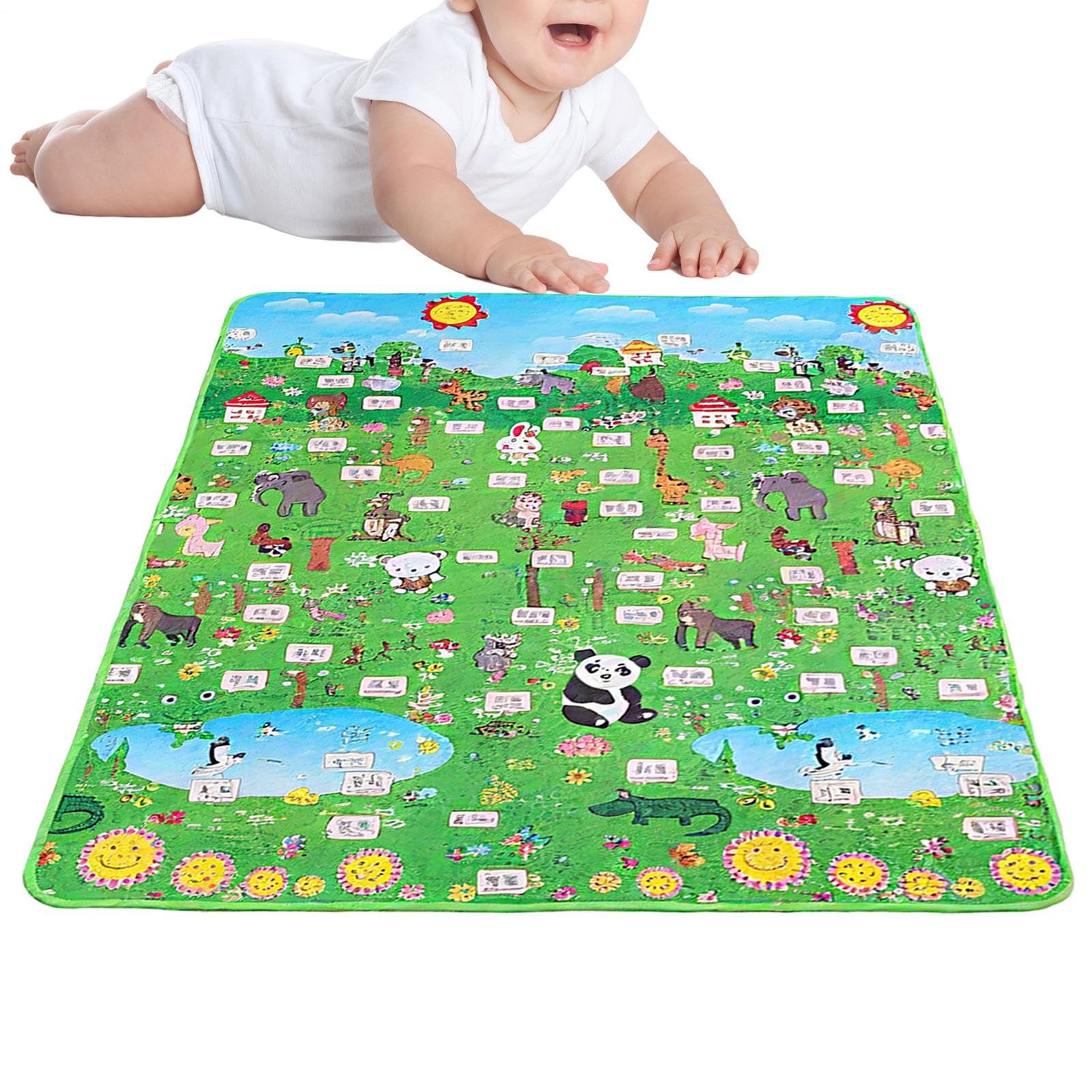 Alfombra de Actividades Infantil Alfombra Plegable para el Gateo 200 x 180 | Alfombra Infantil para Sala de Juegos para Guardería Jardín de Infancia Salón Dormitorio