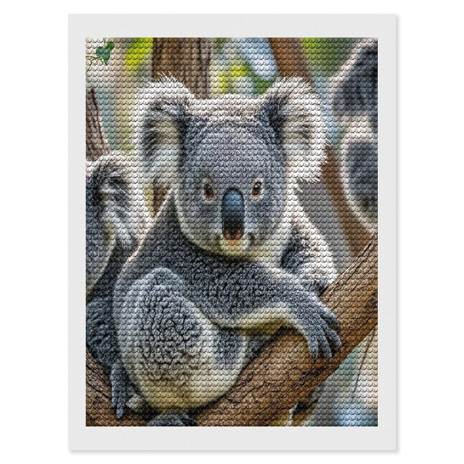 FekiLoot Lovely Koala Diamond Painting Kits for Adults Full Round Drill Diamond Art Kits for Beginners 5D DIY Diamond Dots Paintings Diamonds Pictures Gem Art Home Wall Decor 12"x16"