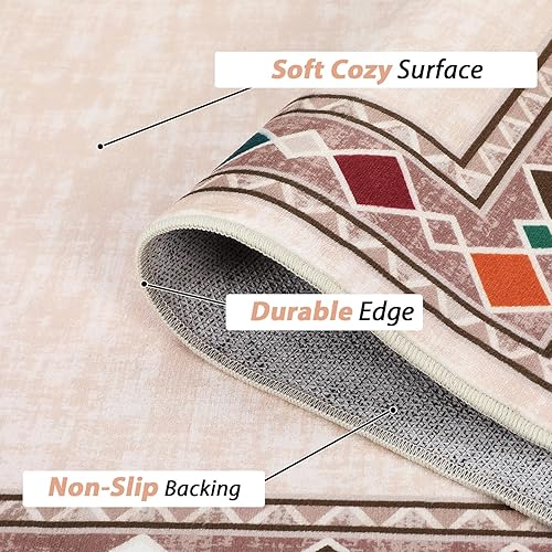 Miniatura 5 de NANAN Alfombra de pasillo con bordes de 2 x 6 pies para pasillo, entrada, lavandería, alfombra minimalista abstracta moderna con diseño geométrico