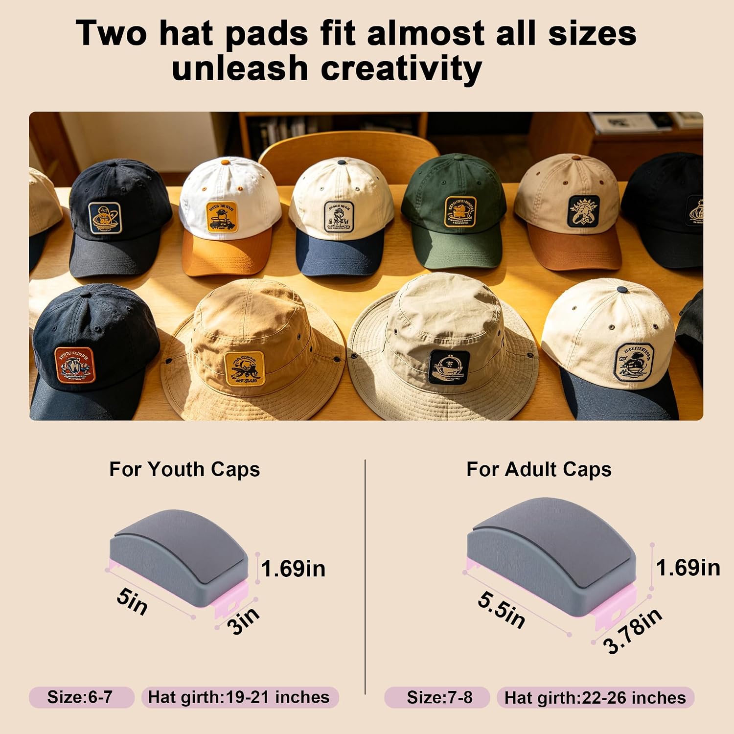 Hat Press Heat Machine• Dual-Size Pressure Plates • Precise Temperature & Timing Control • Audible Timer Alarm • Compatible with DTF, Embroidery & Sublimation (Pink)