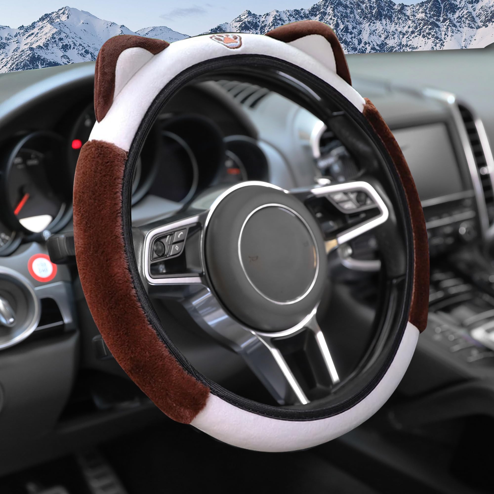 COUVRE-VOLANT,O Purple--Housse de volant de voiture en peluche pour COUVRE-VOLANT,O Purple--Housse de volant de voiture en peluche pour
