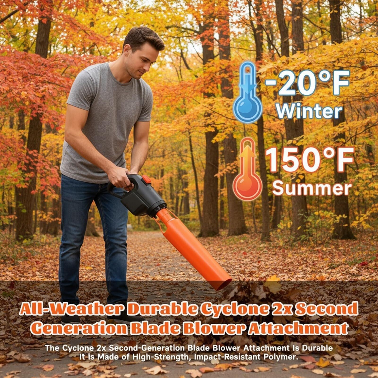 Leaf Blower Booster Attachment, Air Flow Booster For Blower, High-Speed Airflow Accelerator For 2–4 Inch Tubes, For Snow Debris All Weather Backyard Garden Roof Lawn e0h037(2PCS Orange)