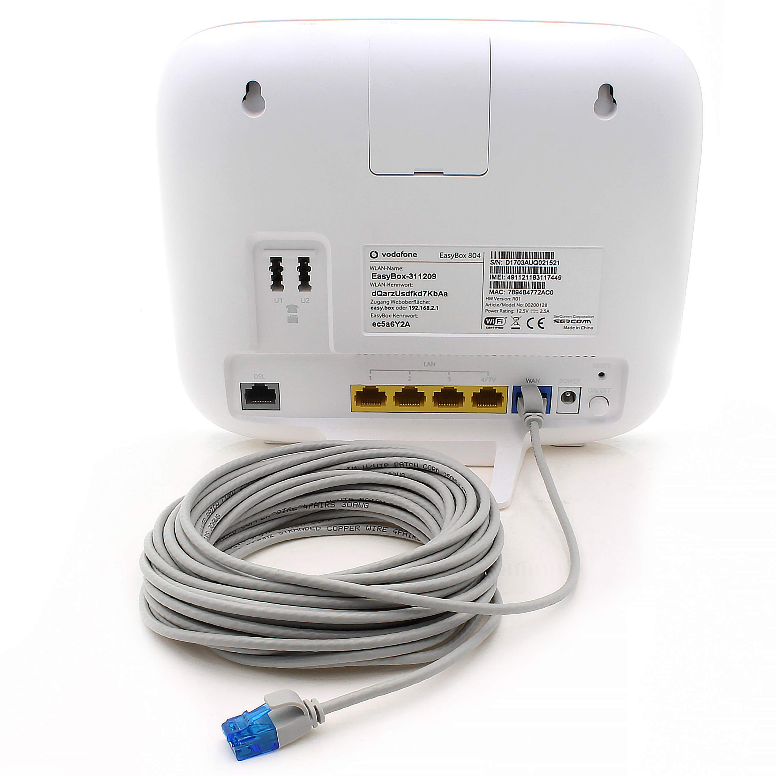 659947 Cat6 Cat.6 Cable Cat Network Cable 5 M - Patch Cable Slim Cable (Small Diameter - Very Flexible) 1000 Mbit/s - Pack Of 5 - White - View #4