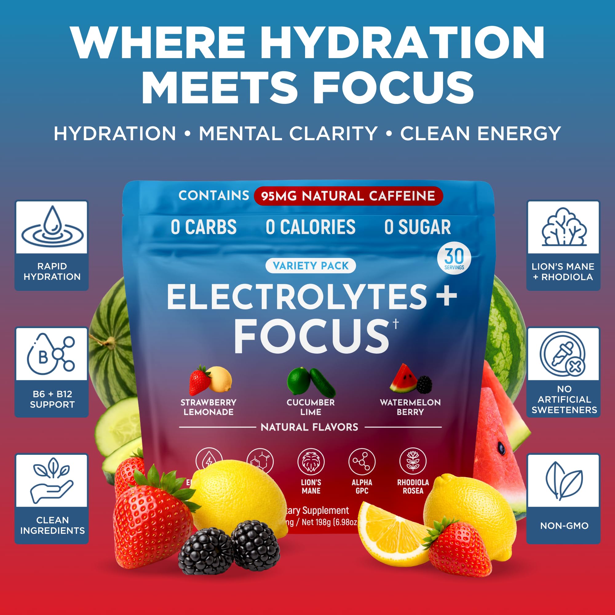 Keto Vitals Super Focus Drink Mix - Electrolytes & Caffeine Powder Packets — Amazon image 3