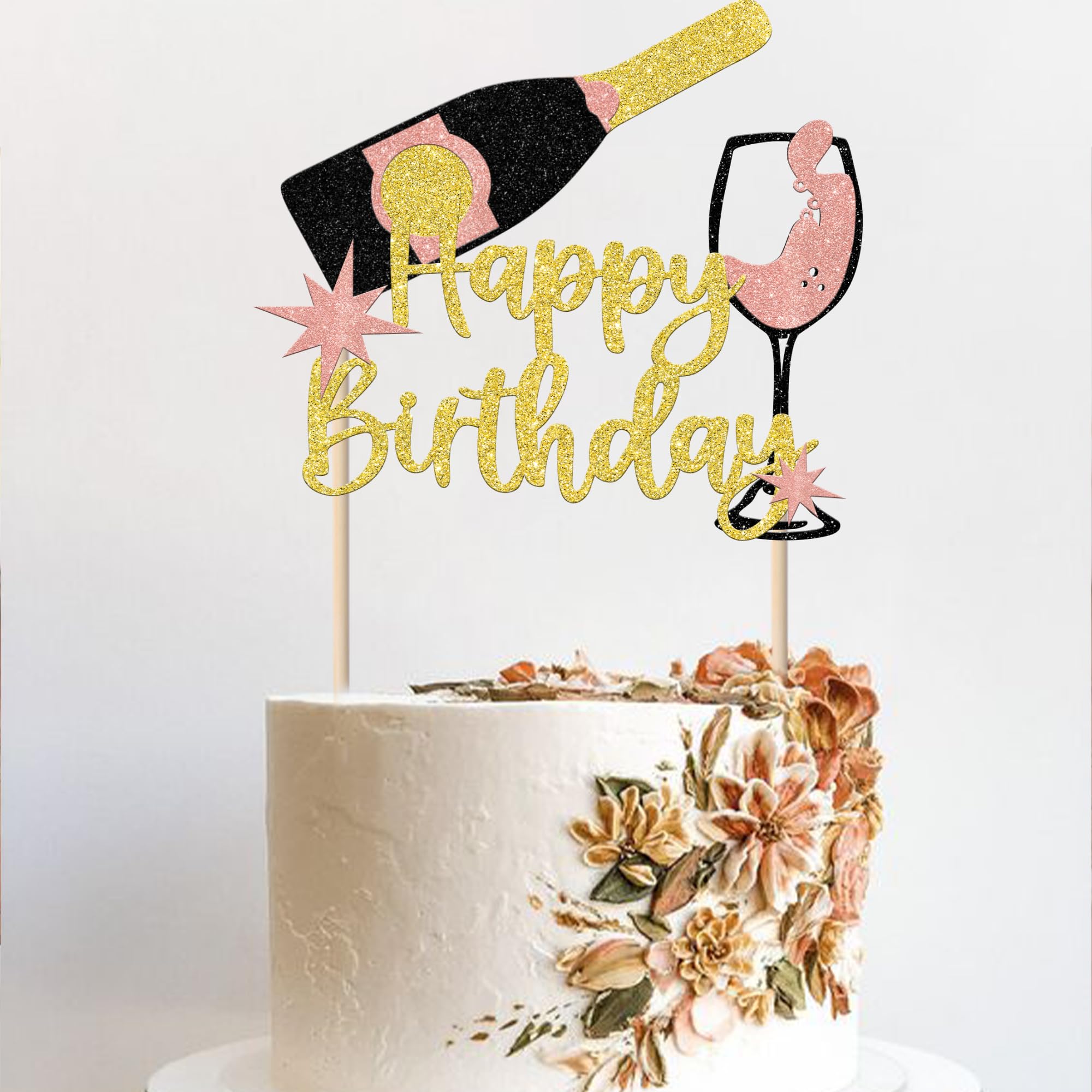 Snapklik.com : 1 PCS Champagne Happy Birthday Cake Topper Assembled Glitter  Cheers \u0026 Beers Cake Pick For Celebrating Glorymoment Beer Theme Birthday  Theme Party Supplies, image size:2000x2000