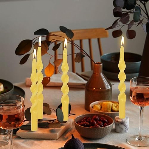 Miniatura 9 de Velas en espiral de Navidad velas cónicas doradas velas sin perfume para regalo de invierno velas navideñas para decoración del hogar