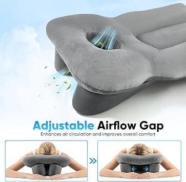 Face Down Pillow with Adjustable Stand and Hole, Eye Surgery Recovery Prone Pillow for Massage Tables Stomach Sleepers SPA Beauty Salon, Breast Support Pillow