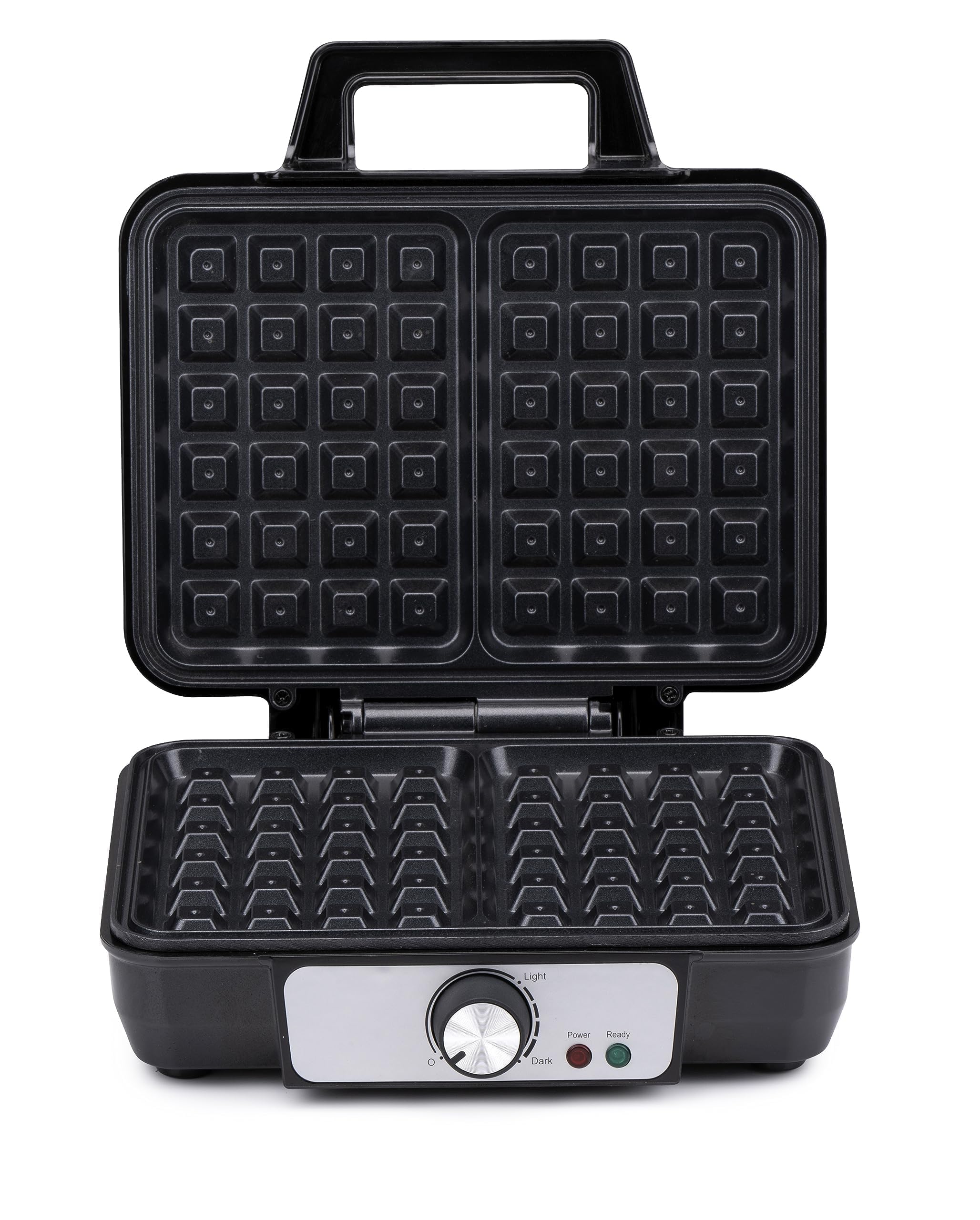 alpina Gofrera - Gofres Bruselas - Recubrimiento antiadherente - 2 Waffles - 1000 W - Negro
