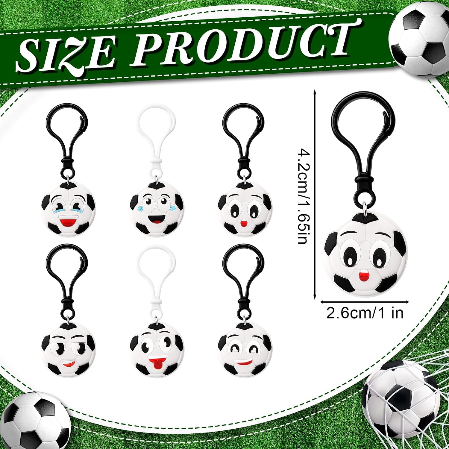 Maxdot 24 Pack Back to School Gifts Sportball Keychain image 2
