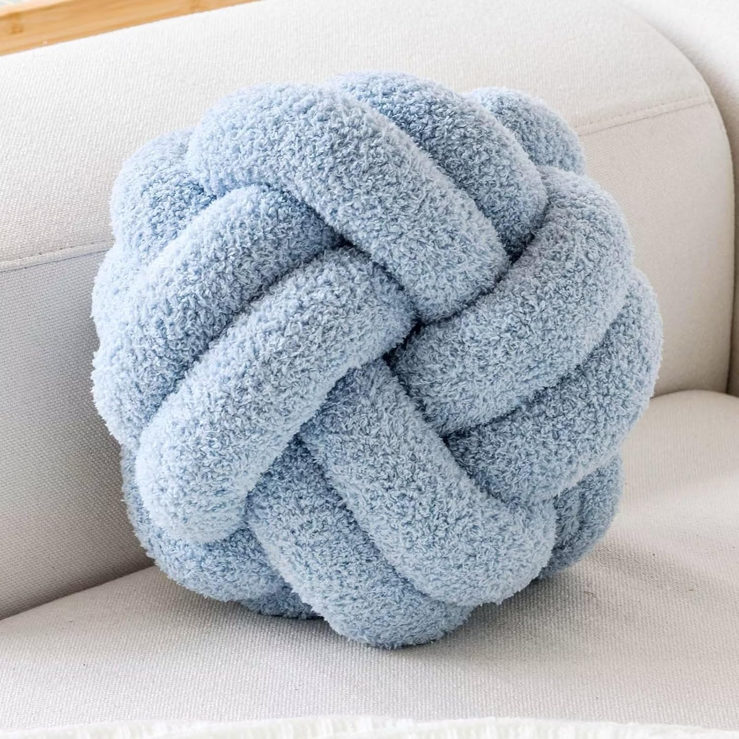 VBGYA Knot Pillows Ball, 11 Inch Dusty Blue Decorative