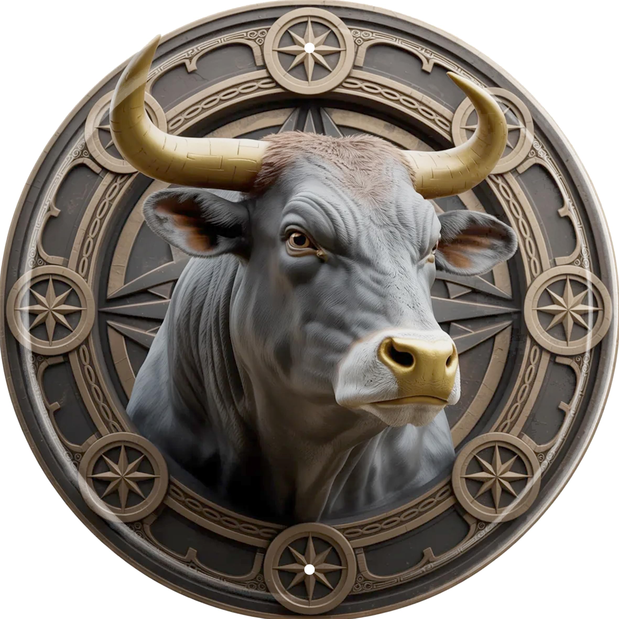 Cow Metal Sign 8x8in Round Farm Plaque for Kitchen Wall Decor Country Gift