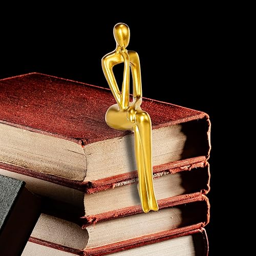 Miniatura 7 de Estatua de Thinker - Escultura de arte abstracto, figuras coleccionables de resina dorada para el hogar, sala de estar, oficina, estante, gran idea