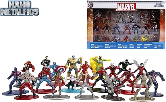 Marvel 1.65 Die-cast Metal Collectible Figures 20-Pack Wave 1, Toys for Kids and Adults