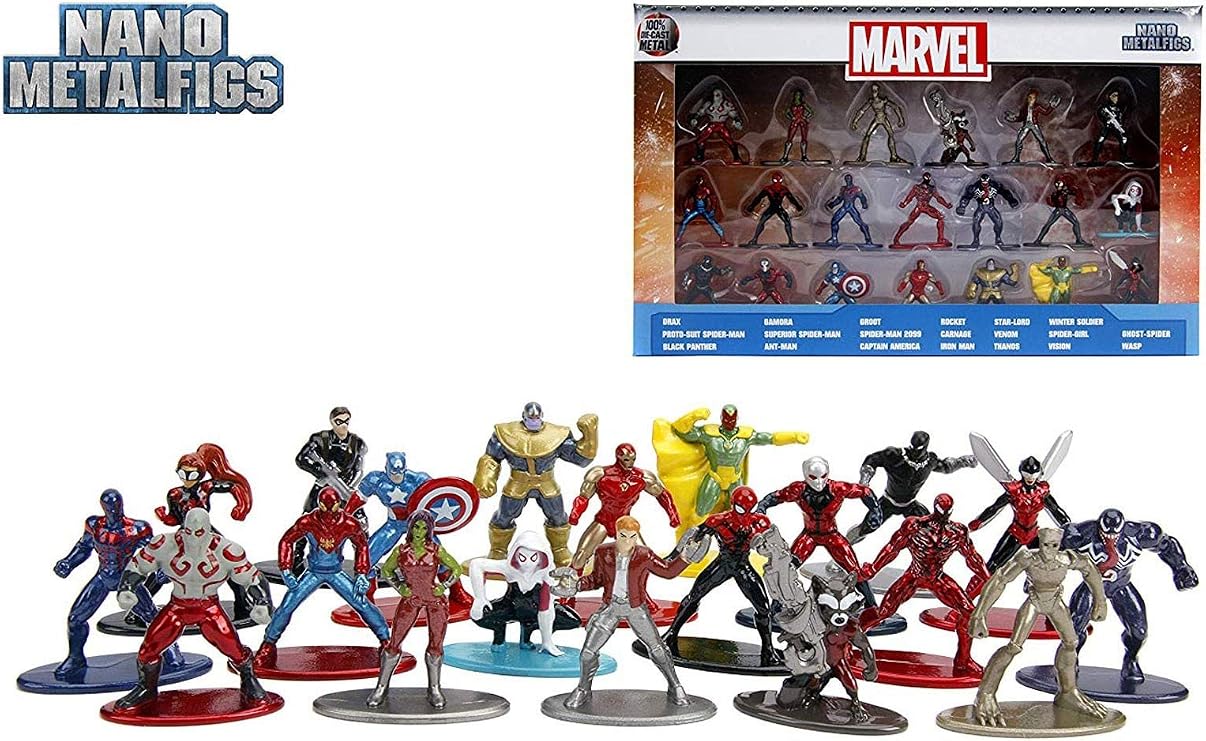 Marvel 1.65 Die-cast Metal Collectible Figures 20-Pack Wave 1, Toys for Kids and Adults