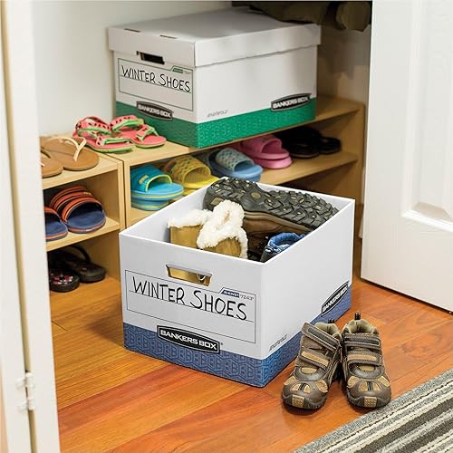 Miniatura 4 de Bankers Box 0724303 R-KIVE Max Caja de Almacenamiento, CartaLegal, Tapa de Bloqueo, BlancoAzul, 4Caja