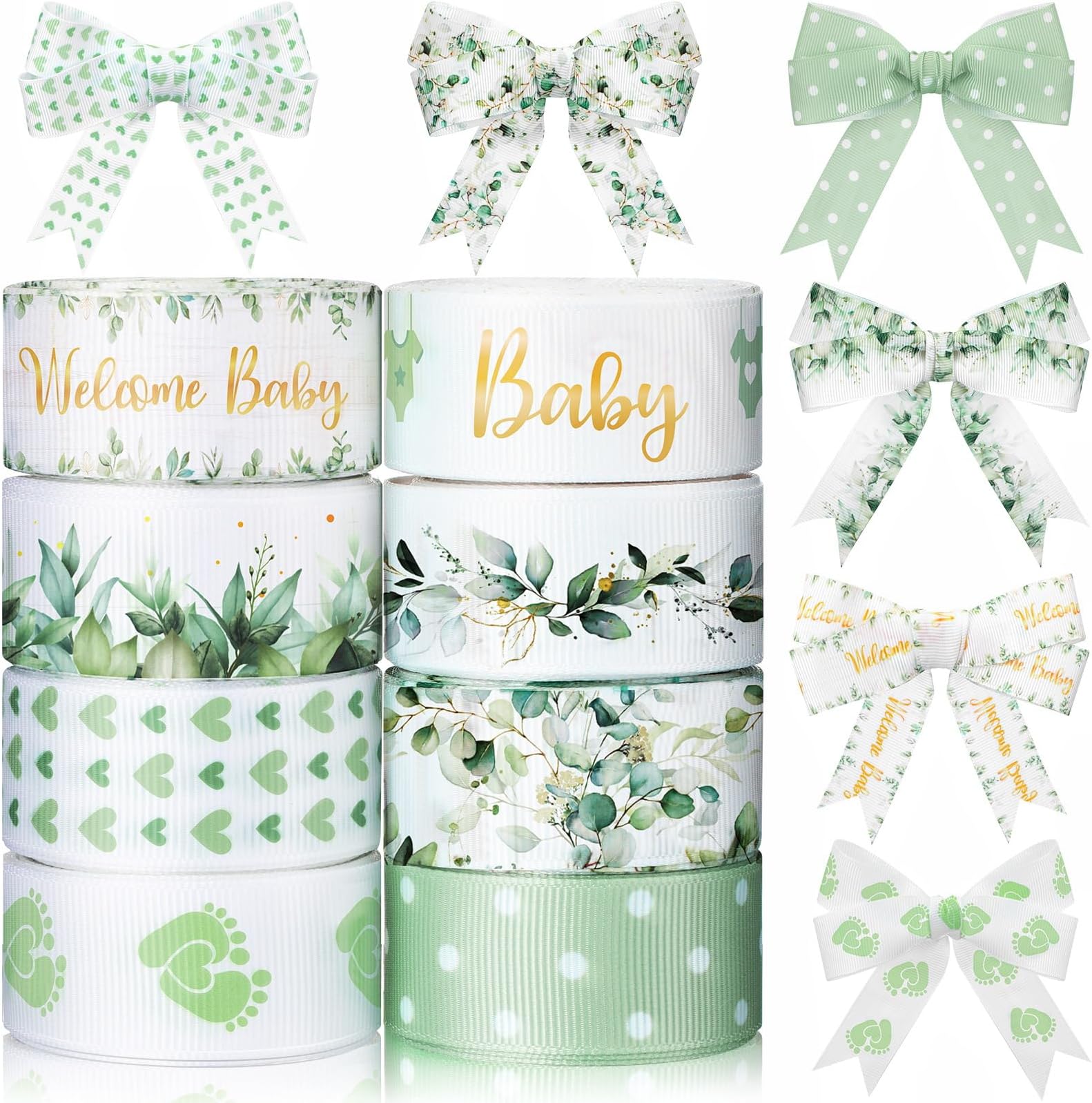 Yuxung 12 Rolls Baby Shower Ribbon It's A Boy Baby Celebration Craft Ribbon 60 Yards