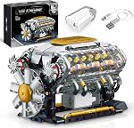 V8 Engine Building Kit that Runs, Build Your Own MOC Mini V8 Engine Model Toy for Adults, Compatible with Lego Car Set, STEM Building Project for Teens & Boys 8-14+ (703 PCS)