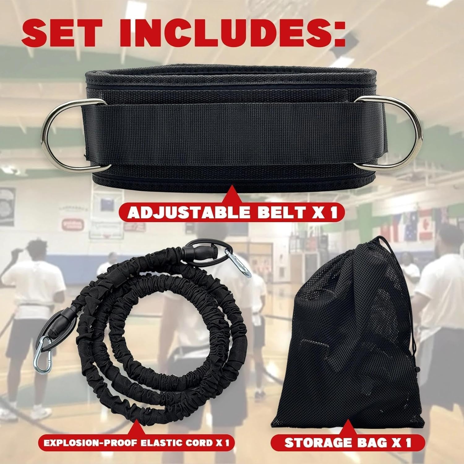 Basketball Defense Training Equipment, Pro Zone Defense Training Kit with Widened Belt & Storage Bag, Defense on a String System for Team Drills, Speed & Agility Training