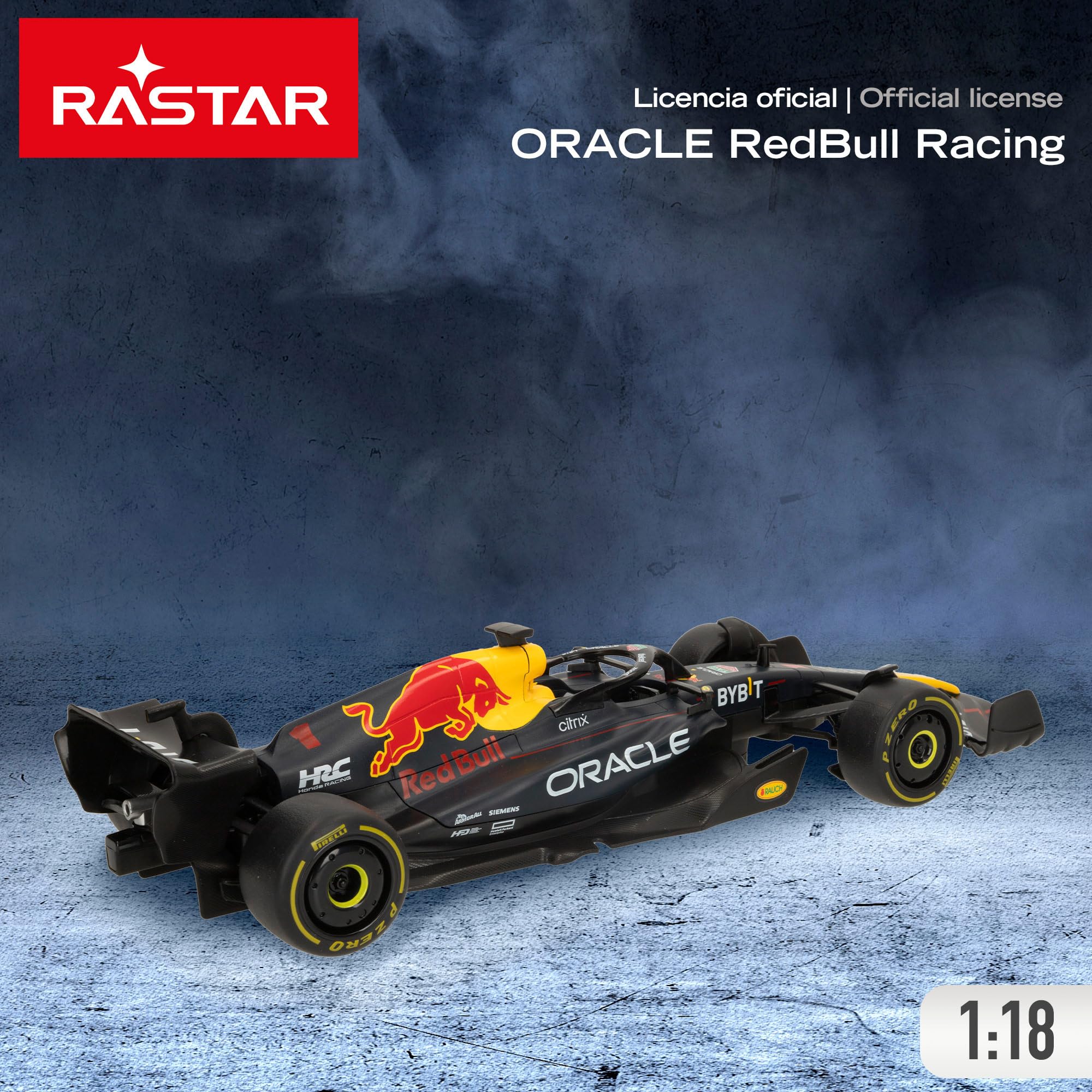 ColorBaby 41287 Rastar F1 Oracle Red Bull Racing RB18 oficjalnie licencjonowany, skala 1:18, Formuła 1, pojazd zdalnie sterowany, częstotliwość 2,4 GHz, 6 kierunków, zabawki zdalnie sterowane