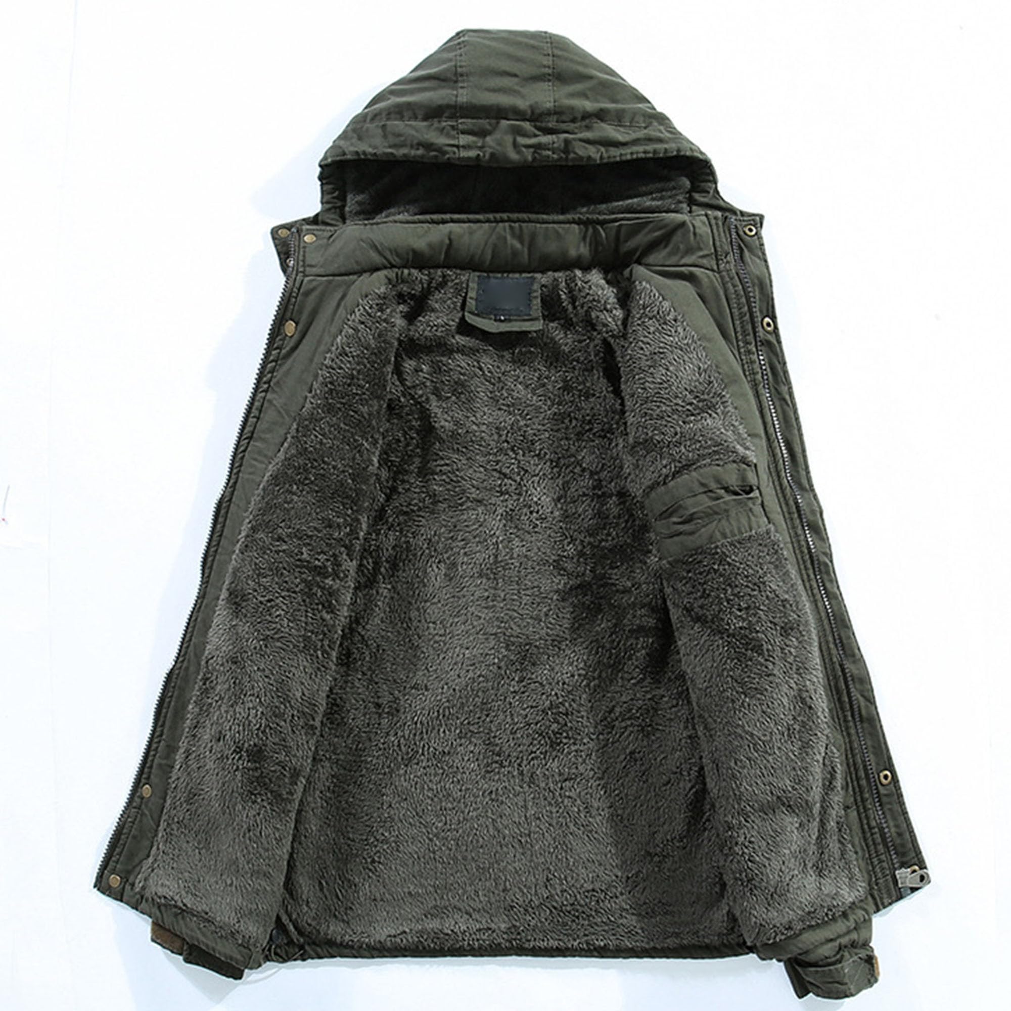 ZDJSWJ Hommes épaississement Parker manteau à capuche Casual Army chaud manteau à capuche grand et Haut manteau de travail d'hiver