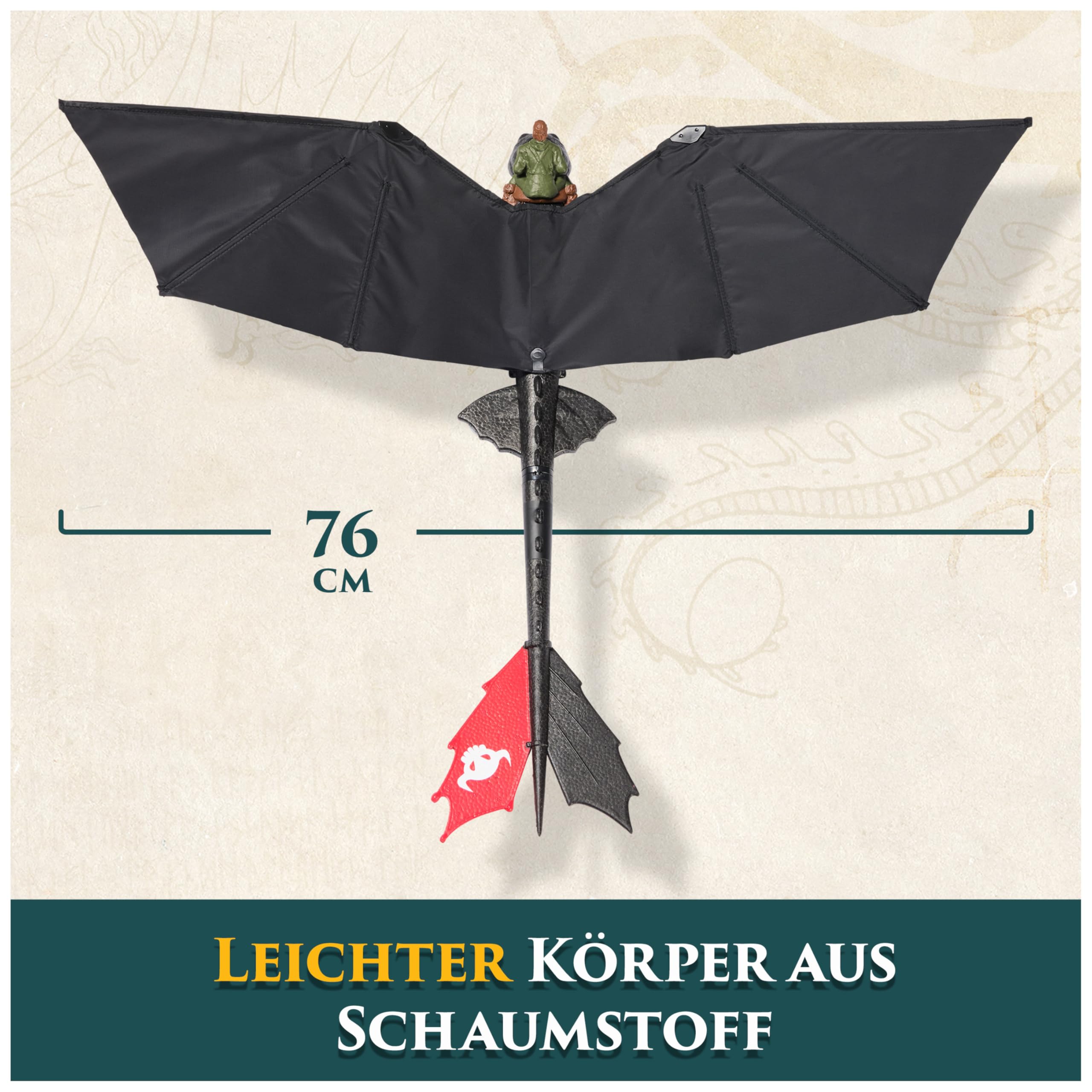 Dreamworks How to Train your Dragon, Remote Control, Fliegender Drache Ohnezahn mit Fernbedienung, Spielzeug für Kinder ab 4 Jahren