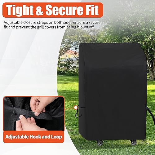 Miniatura 5 de iCOVER - Cubierta para parrilla pequeña, Cubierta para parrilla a gas de 30 pulgadas con dos quemadores para barbacoa, resistente impermeable 600D,