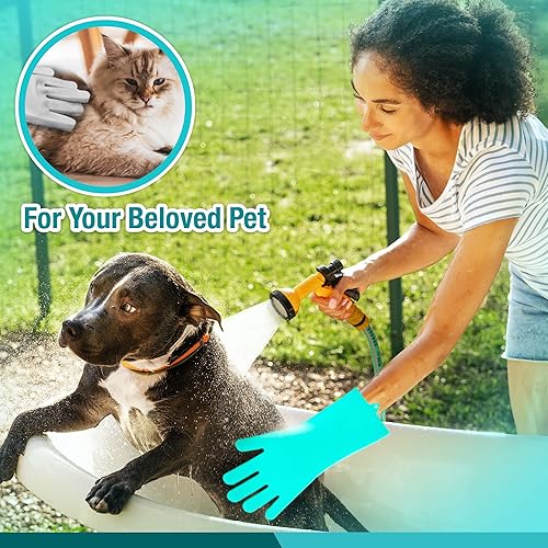 Miniatura 2 de Guantes de lavado para perros con depuradores de cerdas, guantes de silicona reutilizables, ideales para limpiezabaño de mascotasmasajes y aseo.