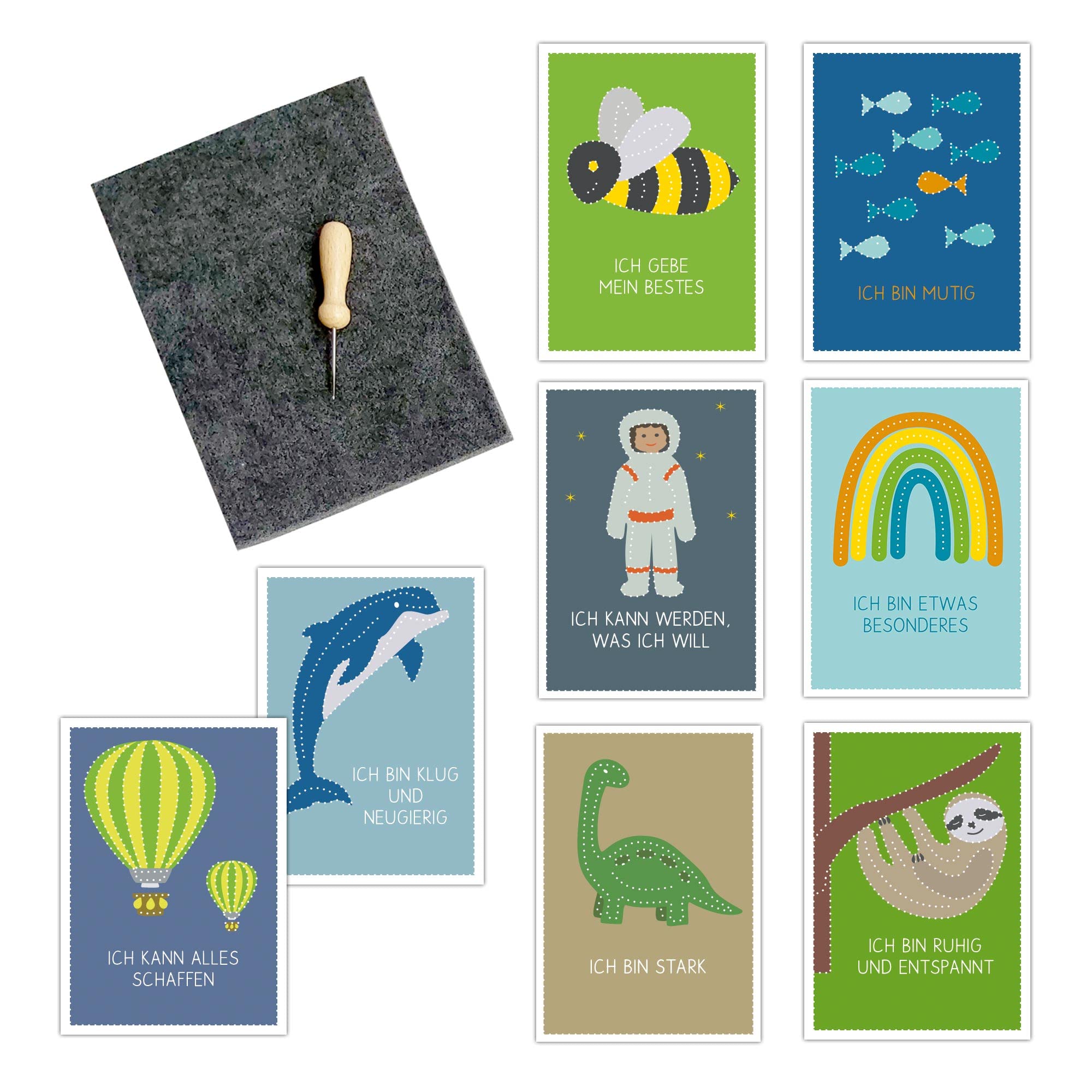 Lot De 22 Cartes à Picoter Chiffres 0-10 - Apprentissage Maternelle - Motricité Fine - Format A6