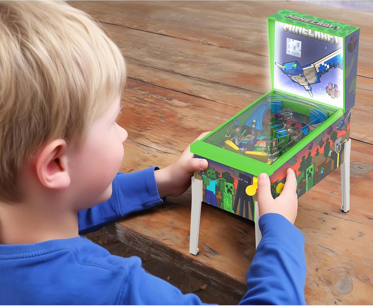 Minecraft: Mini Arcade Pinball - Deluxe Collector Series, Lights & Sounds, Classic Tabletop Game, Skill Shot Challenges, Licensed Toy, Adults-Kids 3+