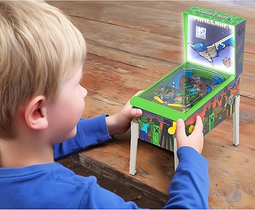 Miniatura 4 de Minecraft: Mini Arcade Pinball - Serie de coleccionista de lujo, luces y sonidos, juego de mesa clásico, desafíos de tiro de habilidad, juguete