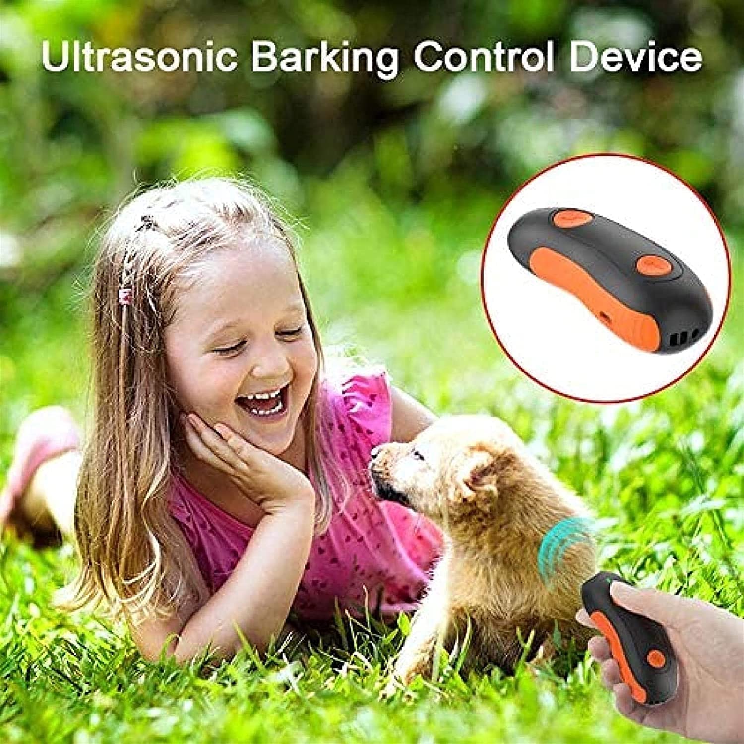 Disuasorio ultrasónico de ladridos de perros, dispositivo 2 en 1 for entrenamiento de perros y control de ladridos, dispositivo antiladridos, rango de control de 16.4 pies, interior y exterior