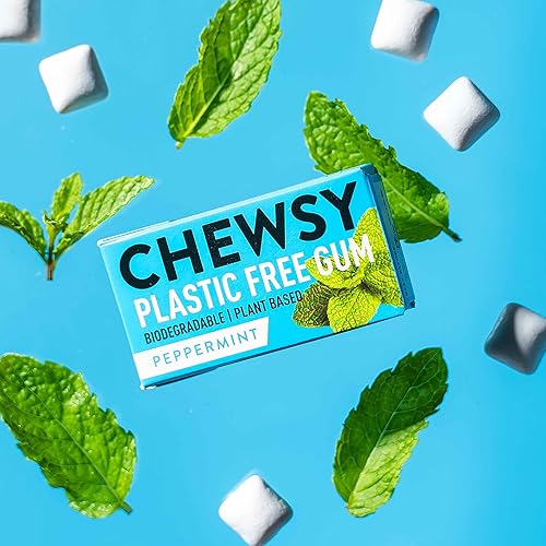 Miniatura 2 de Chewsy Menta  Goma de mascar natural + sin plástico  Sin azúcar + sin aspartamo  100% xilitol + amigable con los dientes  Vegano 0.53 oz (paquete de